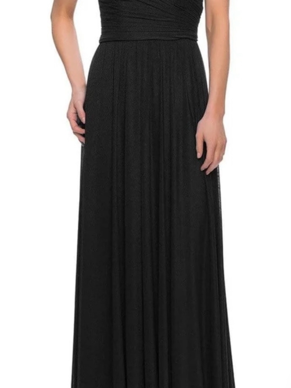La Femme Black Maxi Skirt with Flowing Silhouette